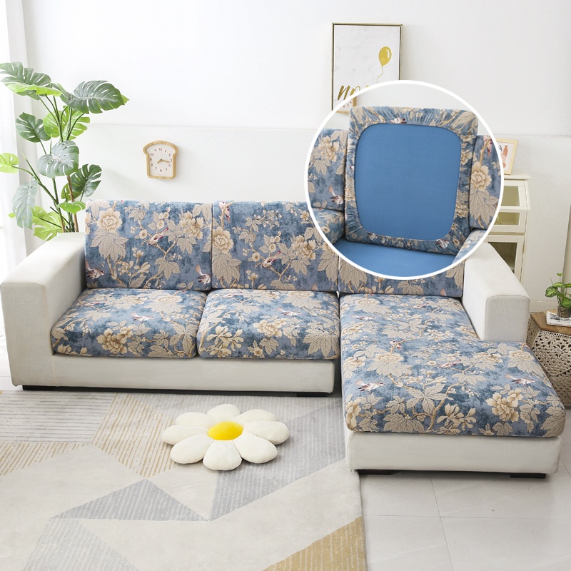 Vỏ Bọc Đệm Ghế Sofa 1/2/3/4 Chỗ Ngồi Bằng Vải Spandex Co Giãn In Họa Tiết Xinh Xắn