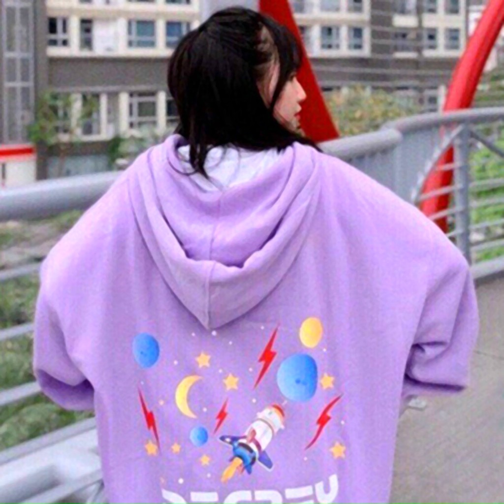 Áo Hoodie Không Xù Lông Dáng Rộng Phong Cách Hàn Quốc Trẻ Trung Cho Nữ và Cặp Đôi In Hình DEGREY D75 | BigBuy360 - bigbuy360.vn