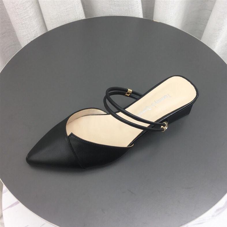 FREE SHIP- XẢ KHO 3 NGÀY: Sục nữ mũi nhọn gót 2f,dép nữ, sandan quai ngang đính đá mũi nhọn, sandal nữ