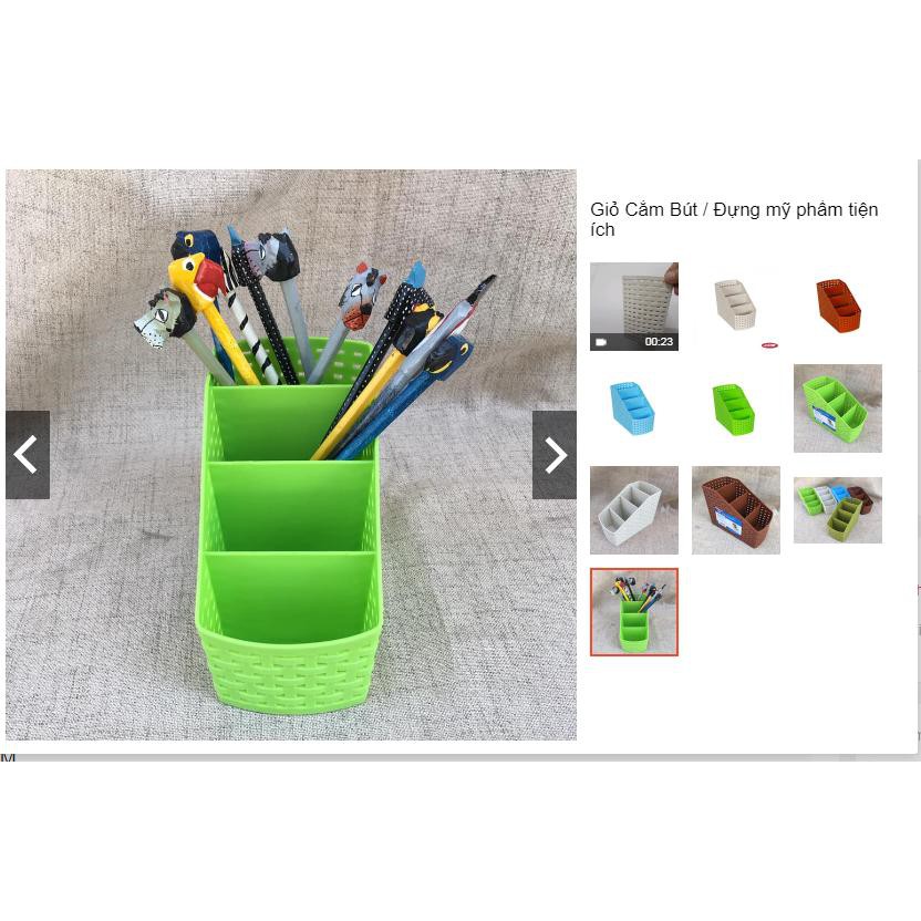 Giỏ cắm bút, để điều khiển, đựng mỹ phẩm chia ngăn song long 2703