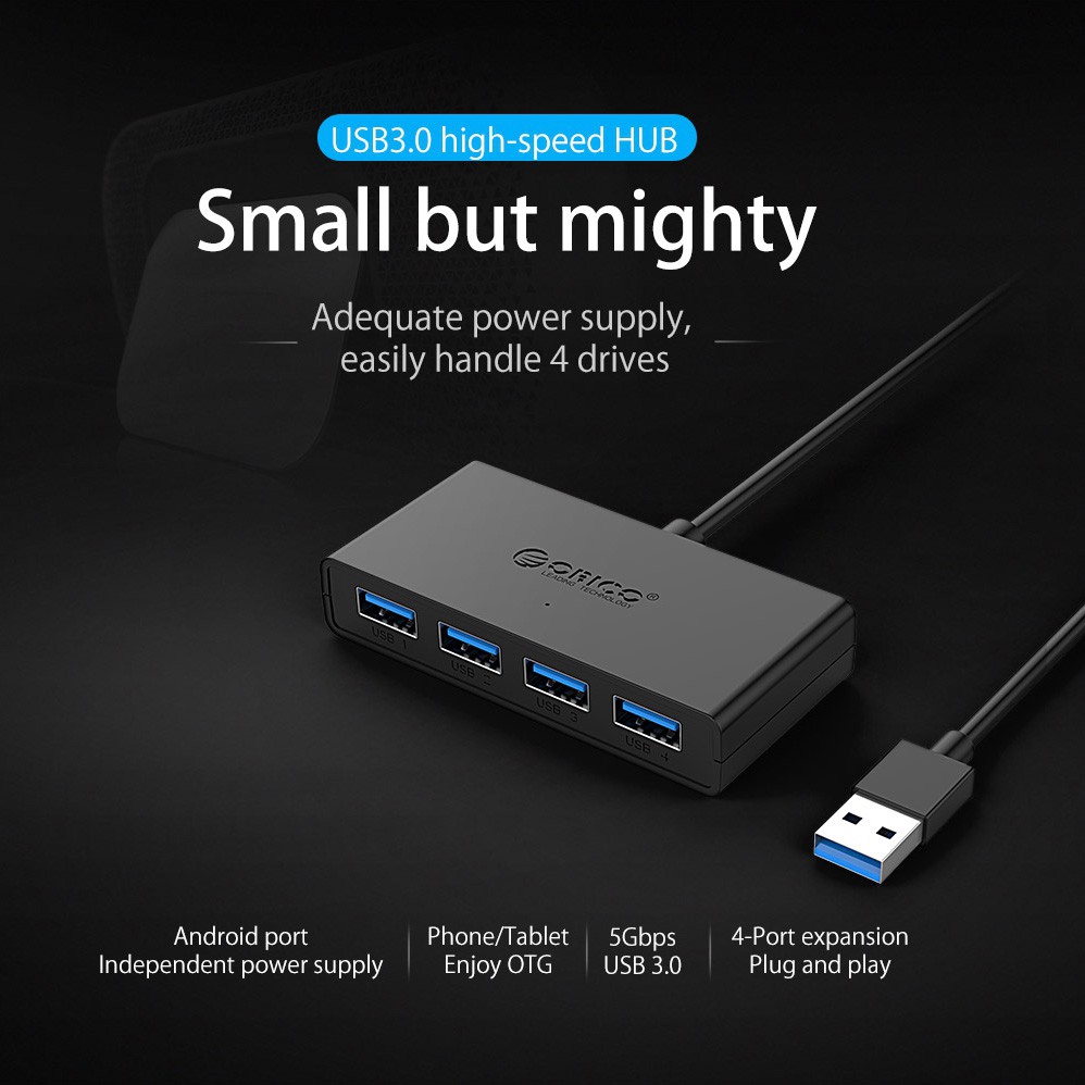 Bộ Hub ORICO G11-H4-U3 4 Cổng USB 3.0 Dài Cho laptop táo/Notebook/Pc