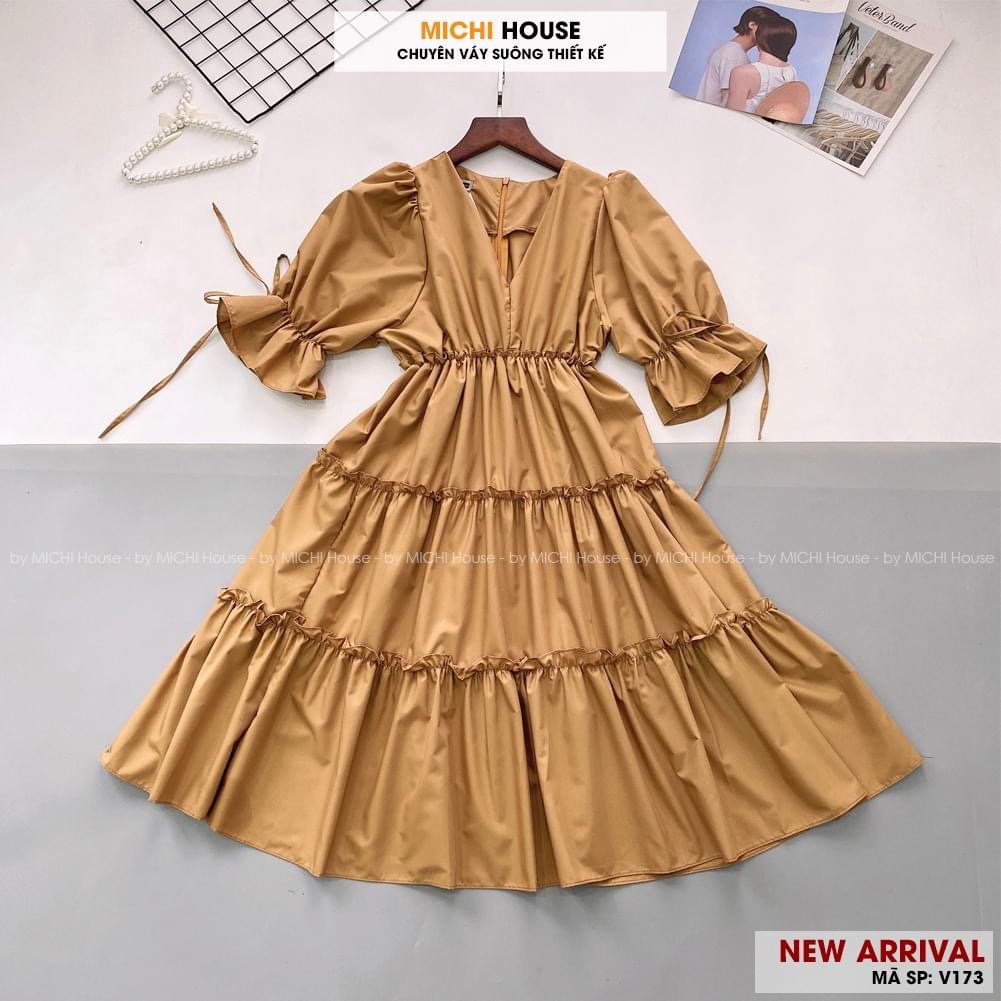 Váy bầu cao cấp mặc đi làm, đi chơi điều đượcchất kẻ Hàn siêu đẹpthiết kế tay bồng sang chảnhfree size 43~68kg