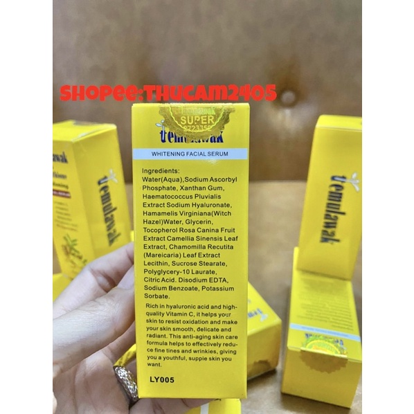 Serum Temulawak trắng da, chống lão hoá và sinh sản Collagen .