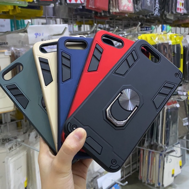 OPPO A3S - Ốp lưng nhựa màu chống cốc kèm giá đỡ cực đẹp