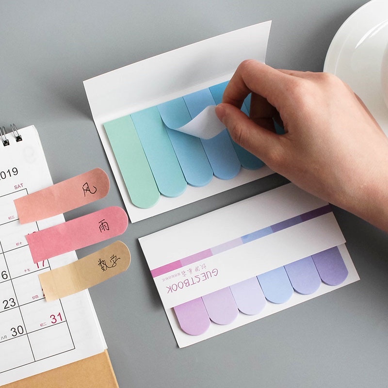 Tệp 120 tờ Giấy Ghi Chú Nhiều Màu, Giấy Note Sổ Sách Văn Phòng Phẩm, Giấy đánh dấu trang