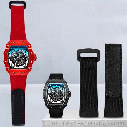 Dây Đeo Tay Bằng Vải Bạt Nylon Và Da Thật Đường Kính 25mm Cho Đồng Hồ Richard MILLE