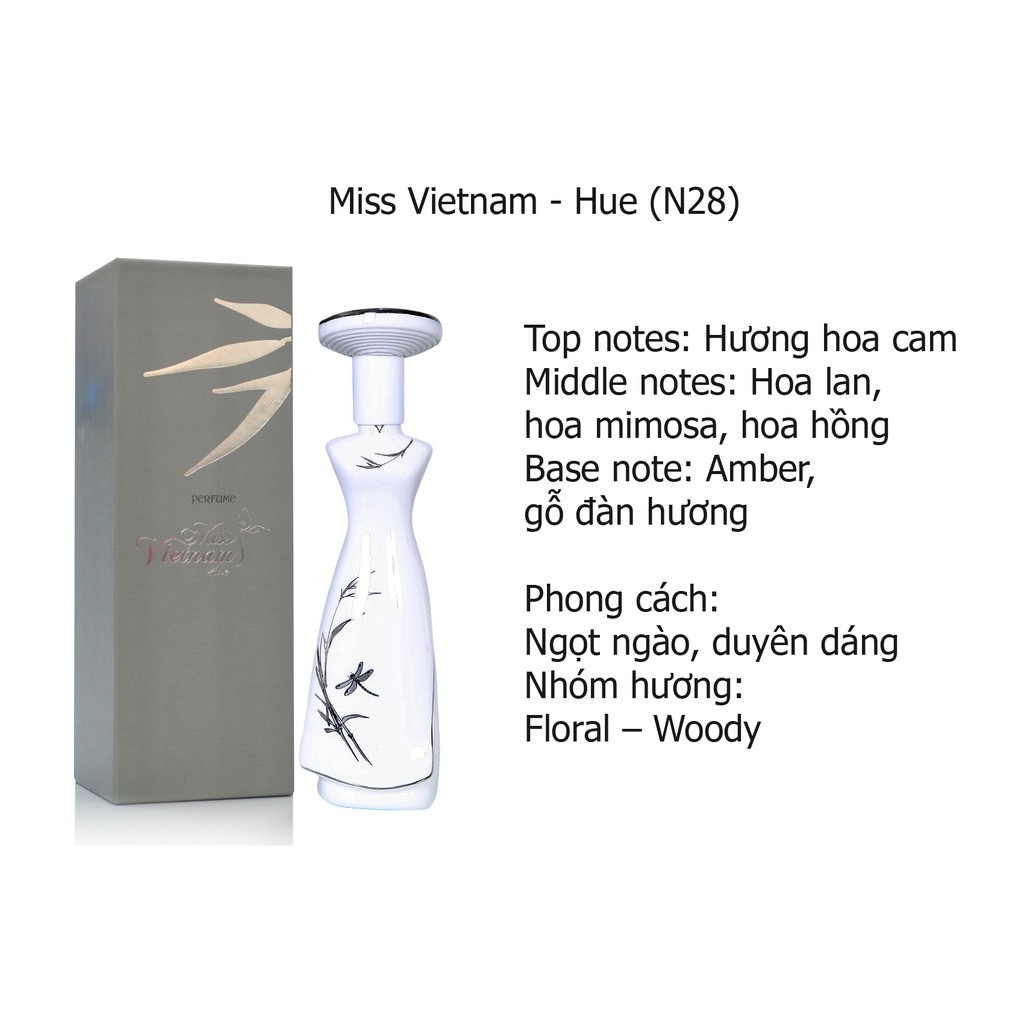 Nước hoa Miss Việt Nam gốm sứ N28 - Huế (Công ty Mỹ Phẩm Sài Gòn)