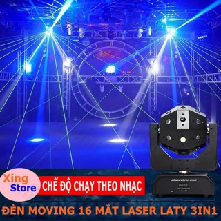 ĐÈN MOVING 16 MẮT LASER 3IN1