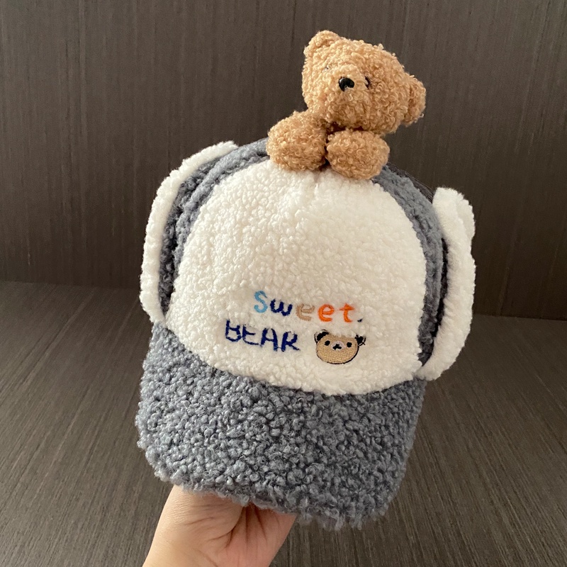 Mũ Nhung Che Tai Giữ Ấm Mùa Thu Đông Cho Bé Trai Và Bé Gái
