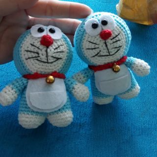 1 con doremon móc khoa_thú bông handmade len sợi