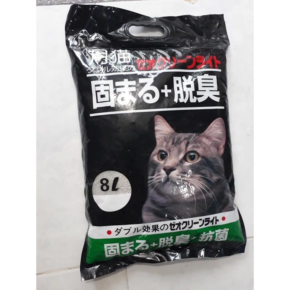 Cát vệ sinh mèo Nhật đen 8L ⚡XẢ KHO⚡TEM + MÃ VẠCH HÀNG CHÍNH HÃNG