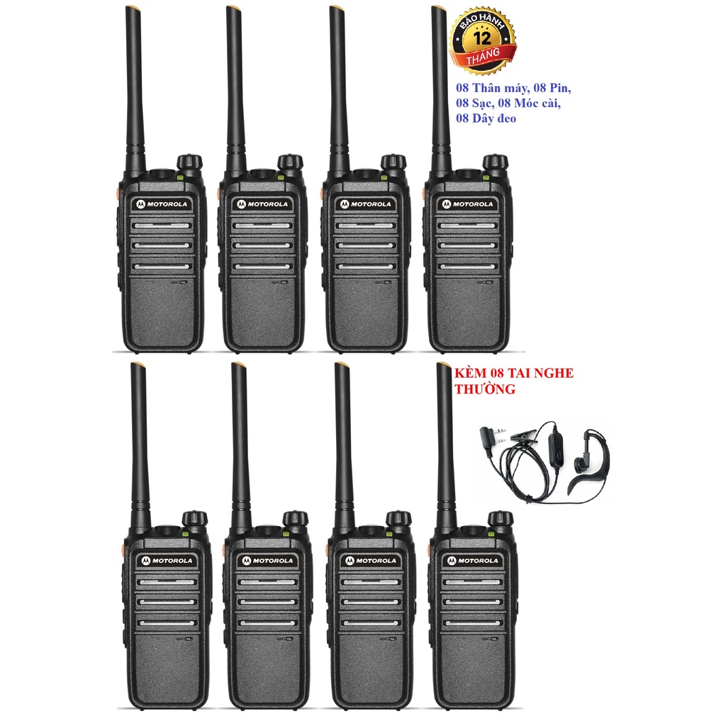 Bộ 8 Bộ đàm Motorola CP318 (Siêu bền, Cự ly liên lạc cực xa loa toCó đèn pin)