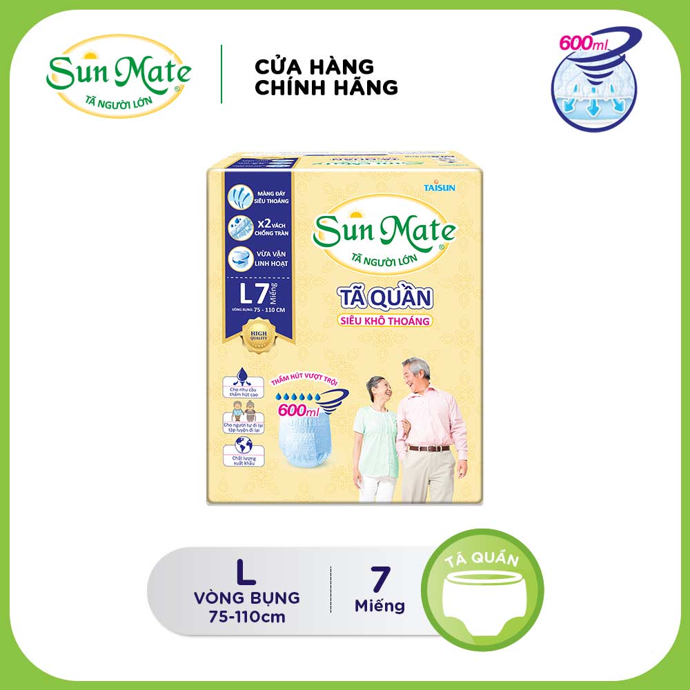 [Mã BMBAU50 giảm 7% đơn 99K] Combo 3 Tã Quần Siêu Khô Thoáng SunMate L07