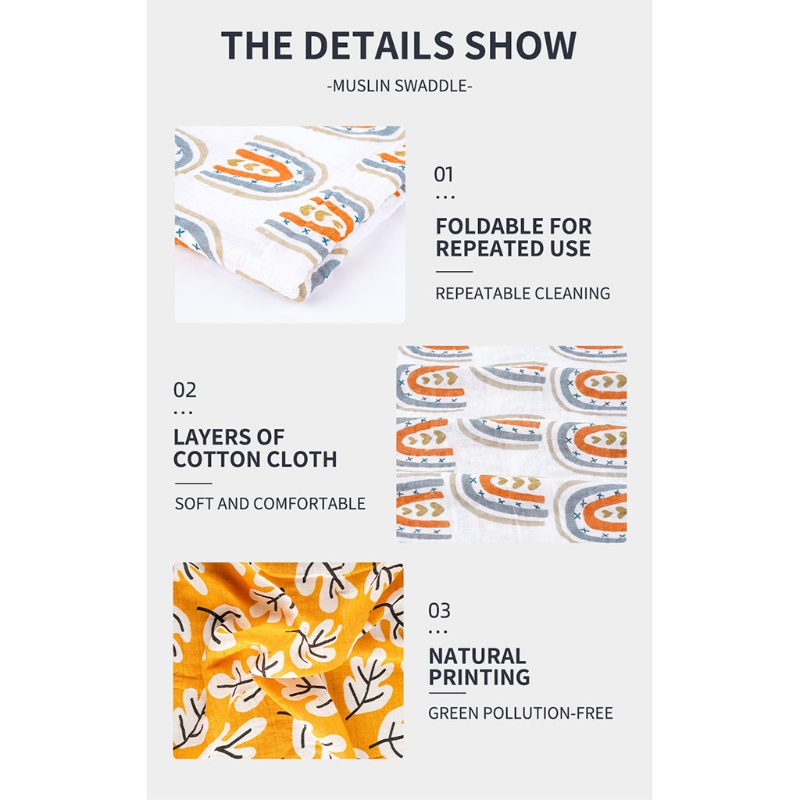 Chăn Quấn Em Bé Chất Liệu Cotton Mềm Mại In Họa Tiết Xinh Xắn