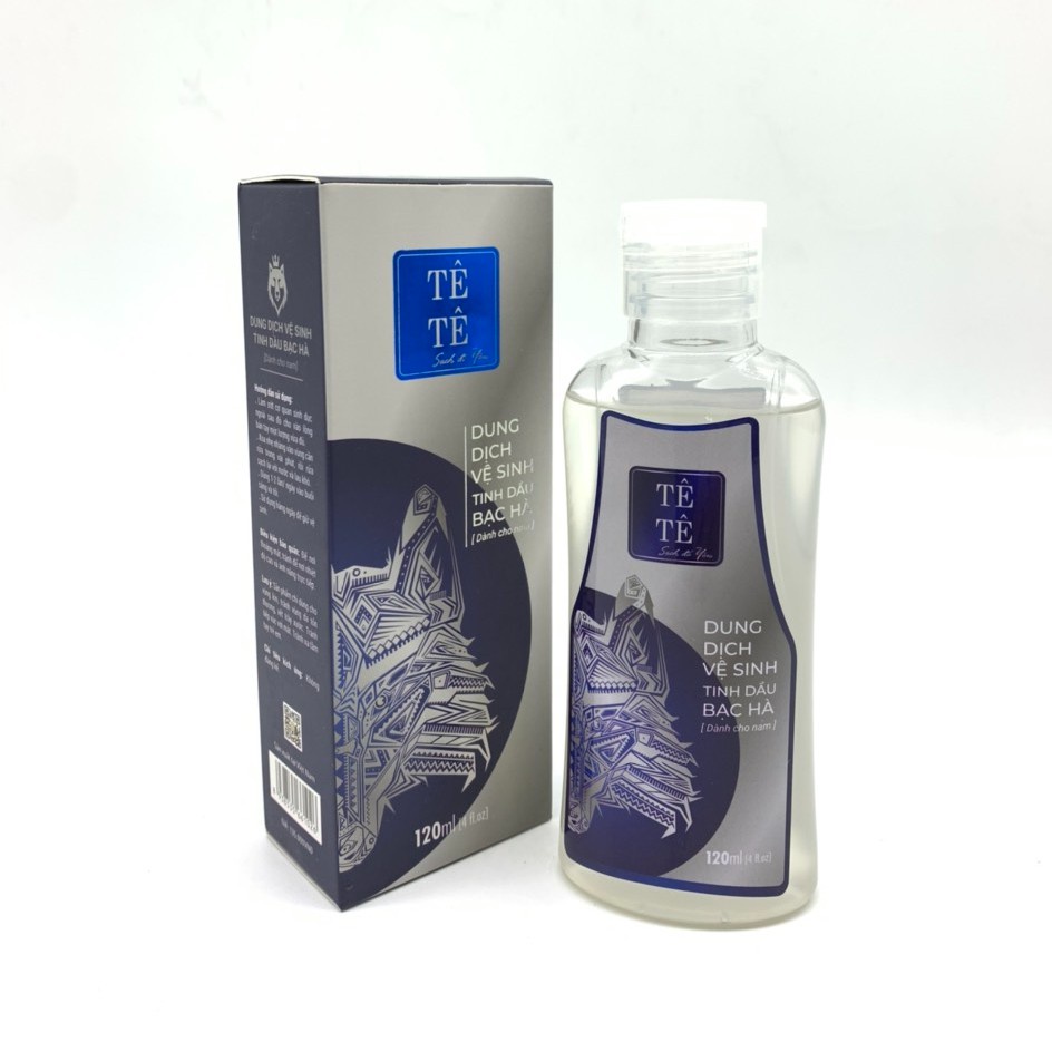 Dung dịch vệ sinh Nam Tê Tê Men Bạc hà tinh thể 120ml the mát sạch sẽ, khô ráo, hết ngứa làm an toàn cho da nhạy cảm