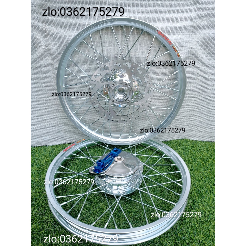 CẶP BÁNH CĂM XE WAVE.DREAM .FUITRON TRƯỚC ĐÙM NIỀN NHÔM BAN ZAI .DALE.SOLUTE.SH THÁI BẠC KÈM MÁ PHANH VÀ PÁT MÀU VỚI ĐĨA