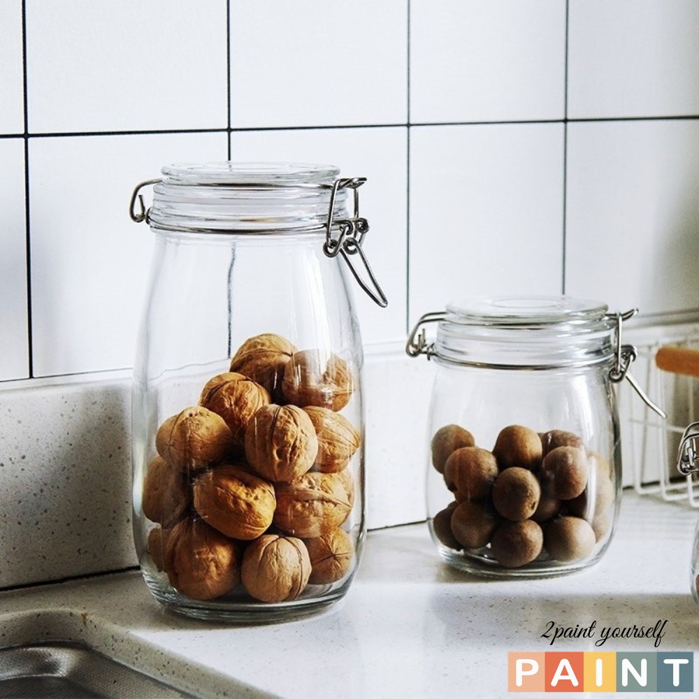 Bình thủy tinh nắp cài chắc chắn đựng đồ decor, trang trí nhà cửa