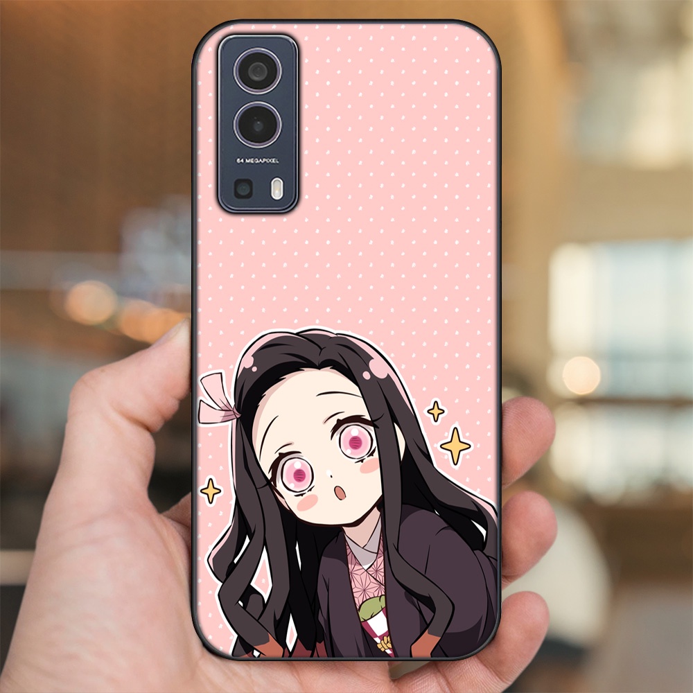 Ốp lưng Vivo Y72 5G viền đen in hình Nezuko Kimetsu no Yaiba