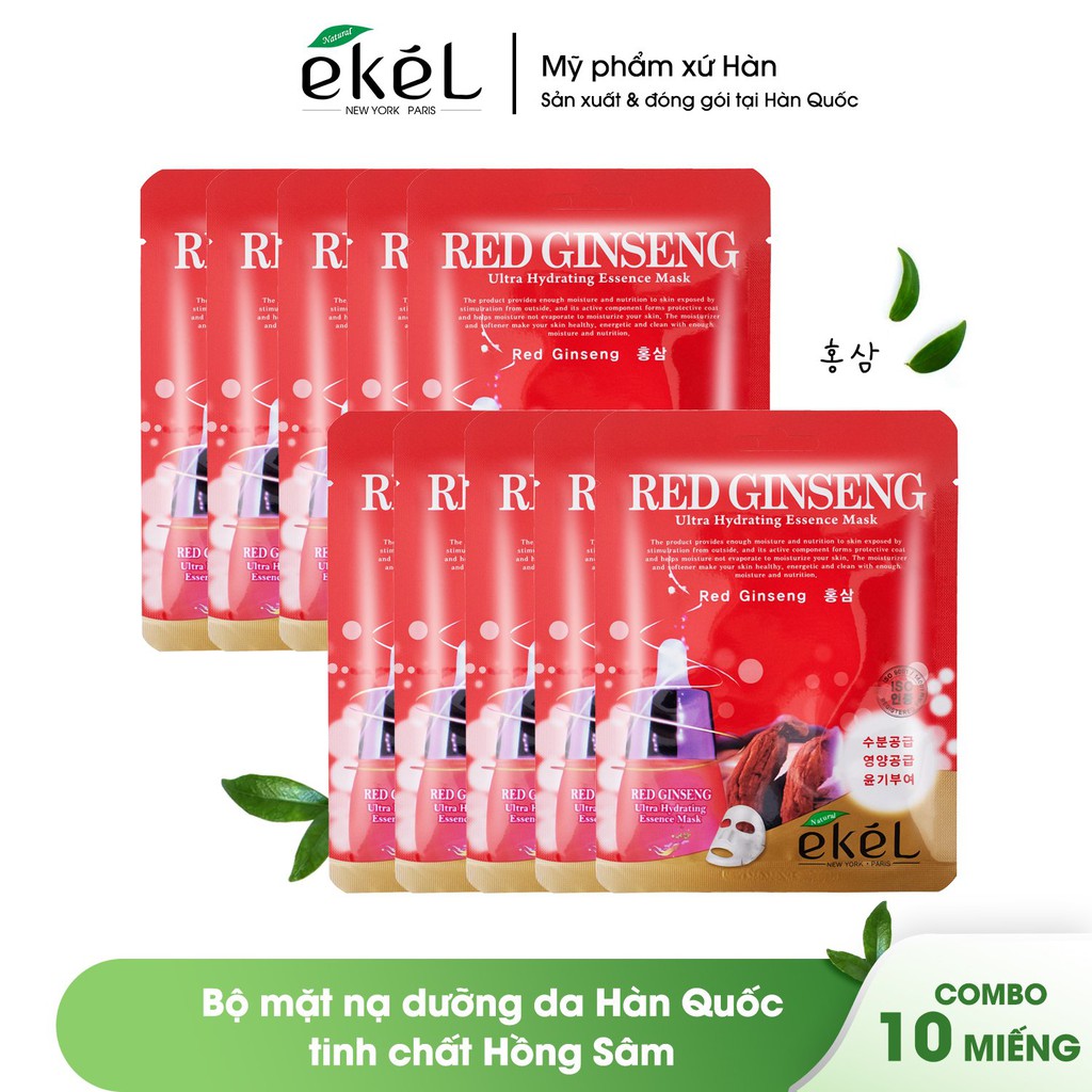 10 miếng mặt nạ dưỡng da nhân sâm Ekel