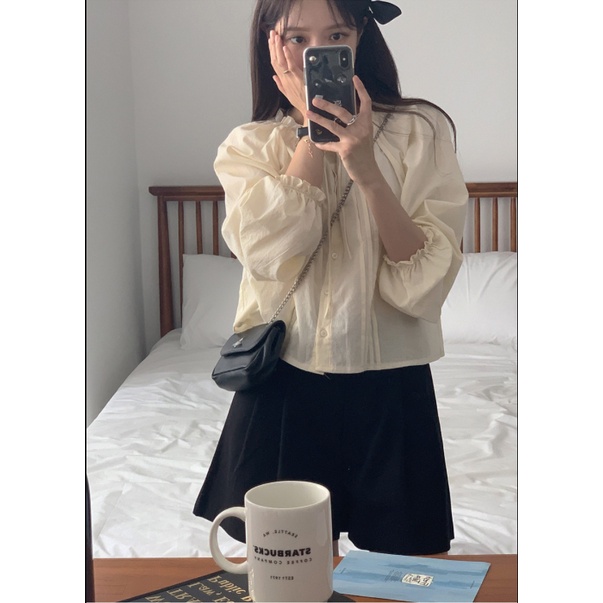 SUXI Áo Sơ Mi Nữ Dáng Rộng Màu Sắc Ngọt Ngào Phong Cách Hàn Quốc