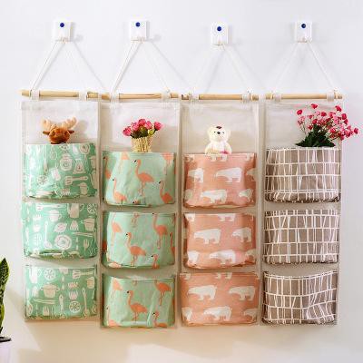 Túi vải treo tường 3 tầng TRT2 đựng đồ tiện ích vintage canvas Túi Treo Vải 3 Ngăn