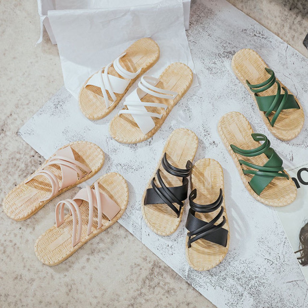 Sandal Nữ Giả Cói Quai Đan ❤️ FREESHIP ❤️ Dép nữ cao su mềm êm chống nước D02 (form bé tăng 1 size)