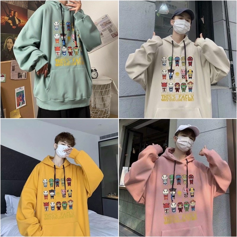 Áo Hoodie Nỉ Siêu Nhân Form Rộng Unisex Nam Nữ