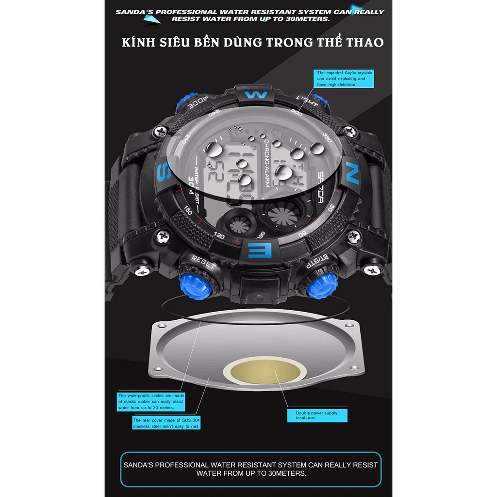 Đồng hồ Nam SANDA 323 JAPANES  Siêu Chống Nước, Máy Nhật BảnĐồng Hồ Nam Chính Hãng, Đồng Hồ Nam Chống Nước | BigBuy360 - bigbuy360.vn