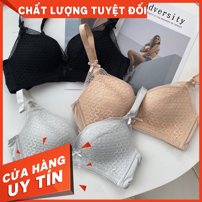 Áo lót  ren mềm không gọng bản lưng to đệm mỏng 1.5cm