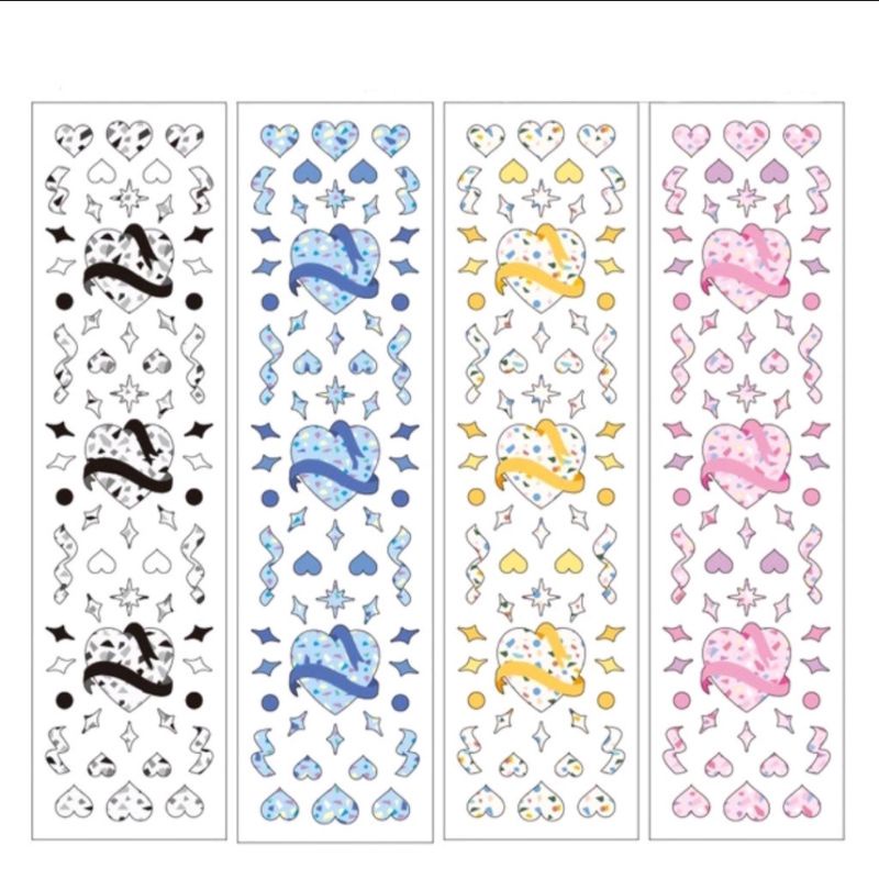 Sticker Trái Tim Tan Chảy Hologram Lấp Lánh - Hình Dán Trang Trí Toploader Phong Cách Hàn Quốc