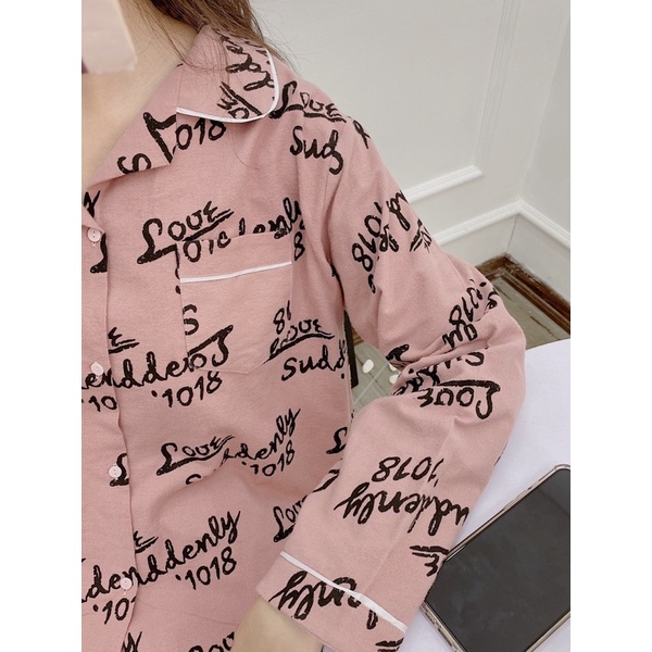 BỘ PIJAMAS Bộ mặc nhà pijama chất dạ dày DÀI TAY HÀNG CAO CẤP