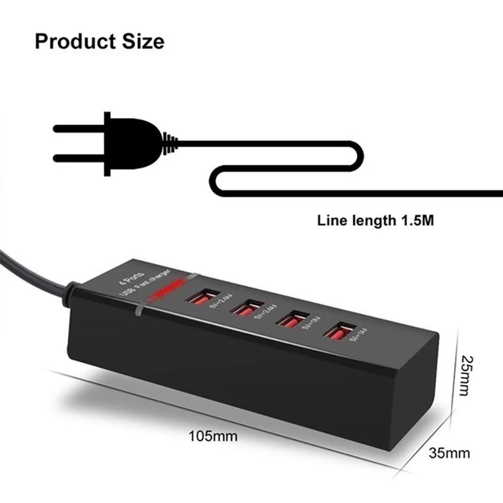 MYRONGVN Củ Sạc Du Lịch 4 Cổng USB US / EU / UK