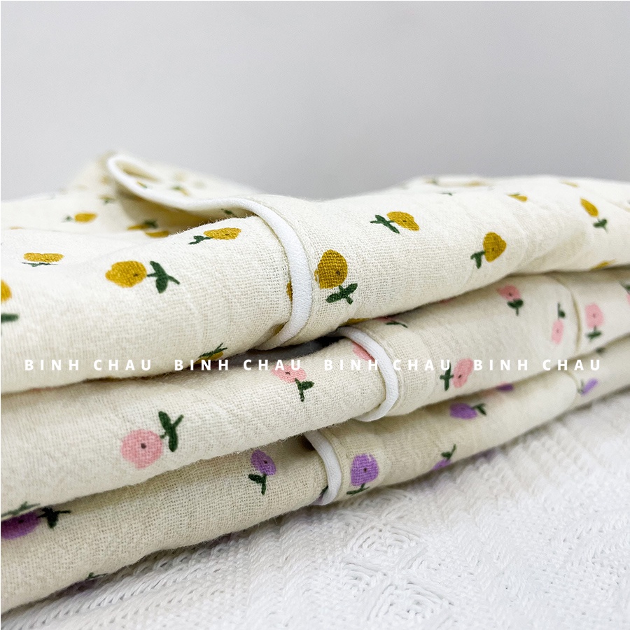 Đồ Ngủ Pijama Ngắn, Đồ Mặc Ở Nhà Nữ Chất Đũi Hoa Nhí Xinh - Bình Châu Sleepwear Clothing