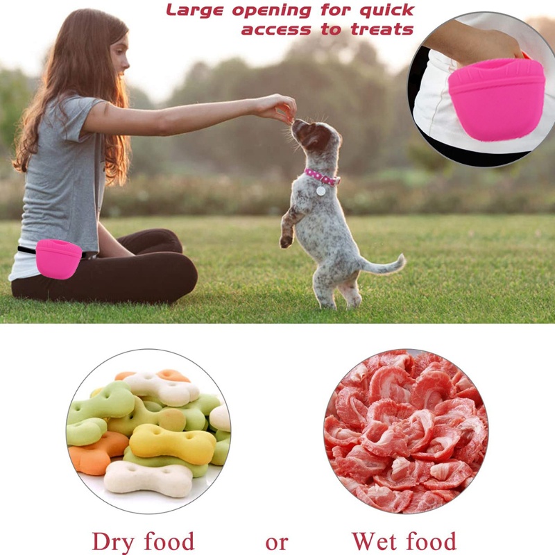 Túi Silicone Dùng Huấn Luyện Chó Có Khóa Nam Châm Và Kẹp Thắt Lưng