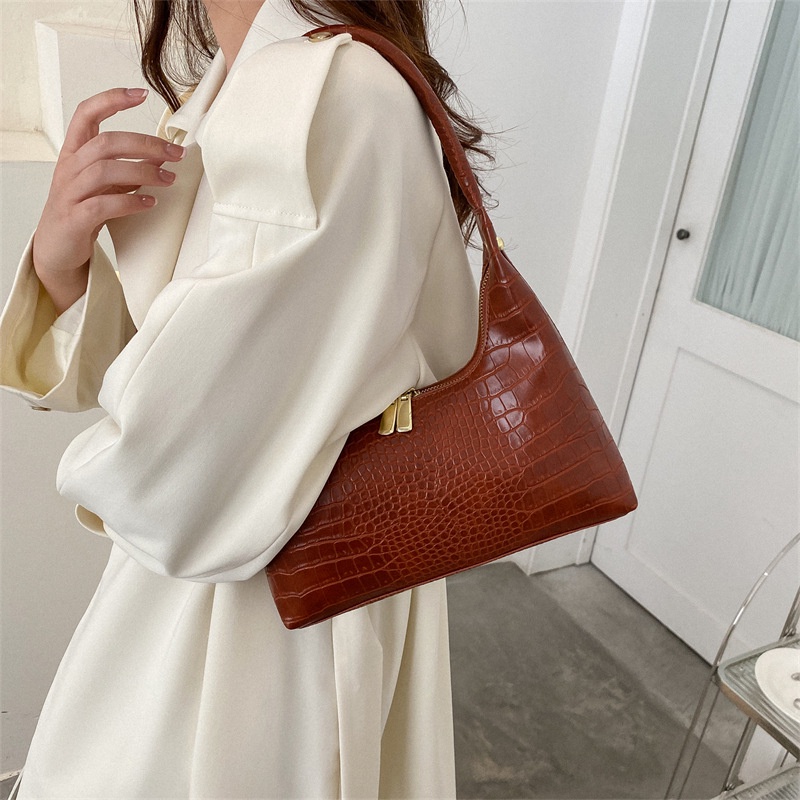 Túi Xách JASMIN NOIR Đeo Vai Họa Tiết Da Cá Sấu Thời Trang Nữ Đơn Giản