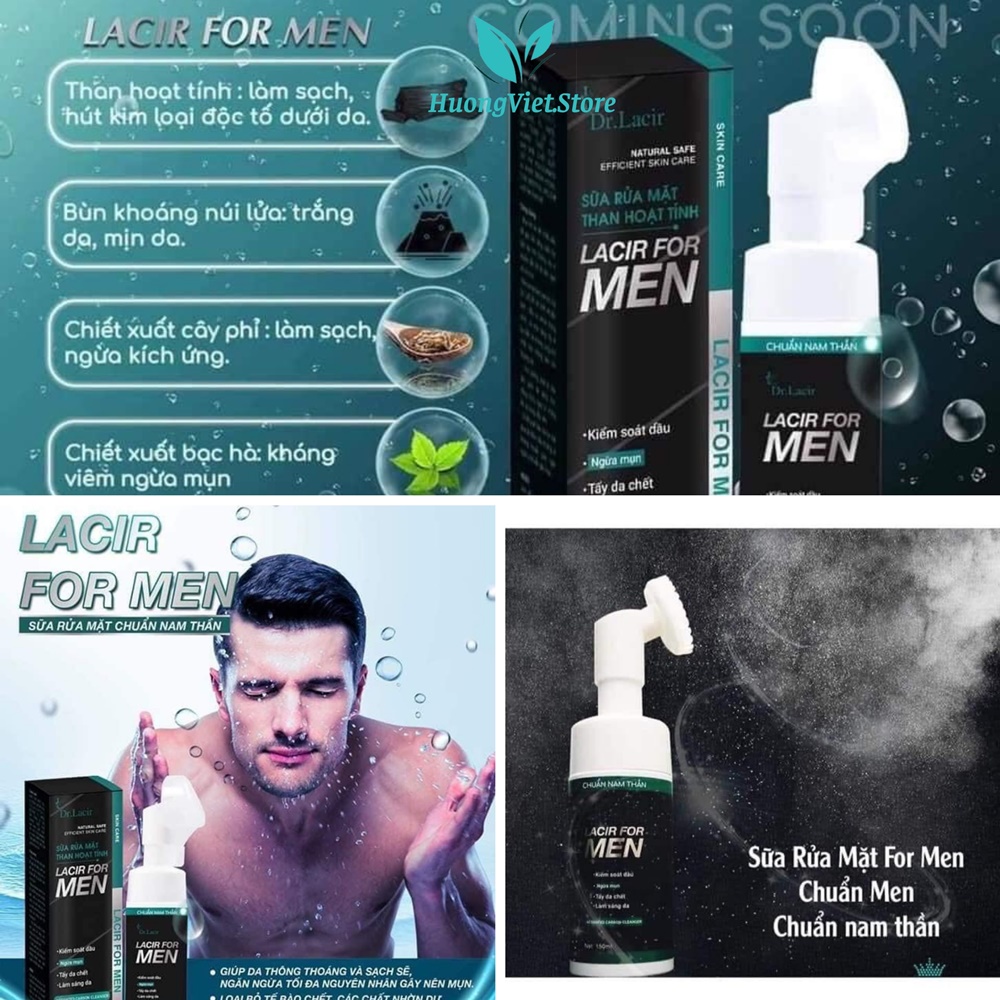 Sữa Rửa Mặt Dr Lacir Formen 150ml Hàn Quốc Trắng Da Loại Bỏ Mụn Cho Nam Da Dầu
