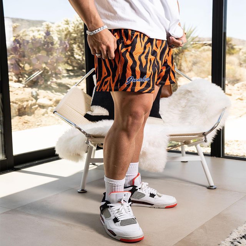 Mới Quần Short Thể Thao Phối Lưới Thoáng Khí Dành Cho Nam