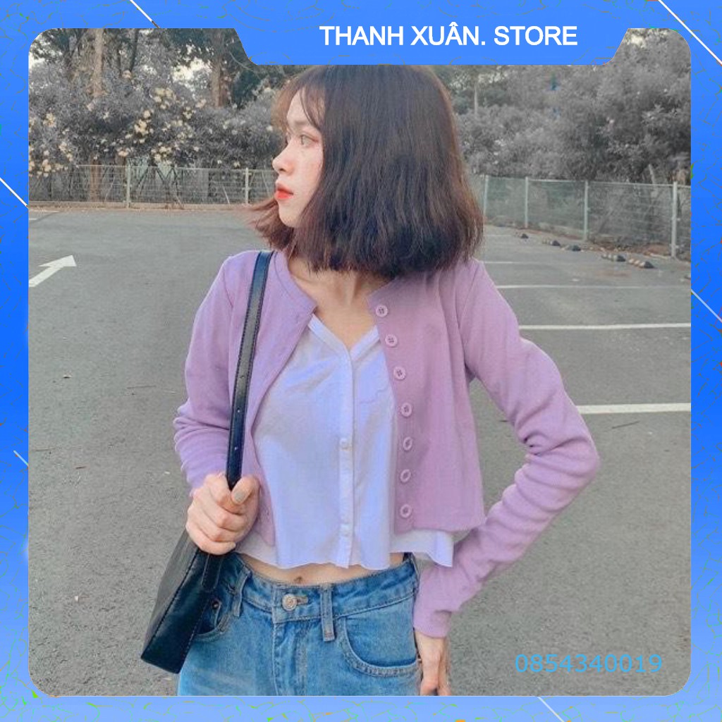 Áo Croptop YAN Tay Dài Nữ - Áo len gân mỏng dài tay croptop phong cách Hàn Quốc - ÁO CARDIGAN dáng Ngắn CRT 👗 💝 - TXSh