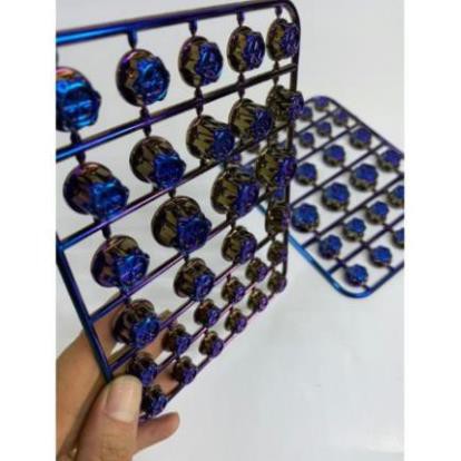 Vỉ 30 miếng chụp ốc 7 màu đủ các loại size