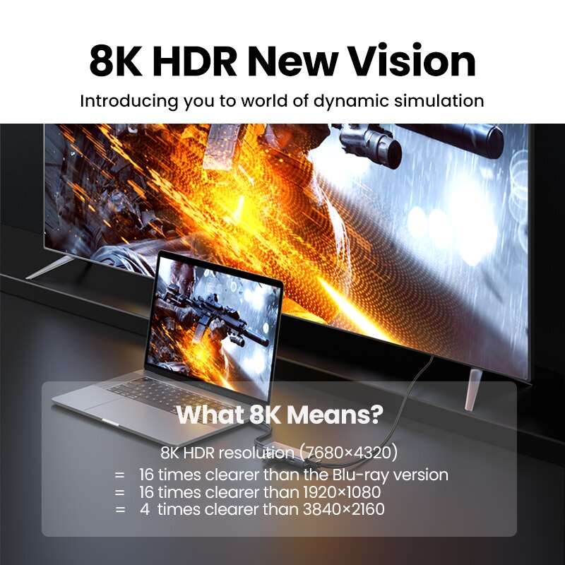 Bộ chuyển đổi USB Type C ra 3 × Usb 3.0 + Hdmi 8K 30Hz 15cm Ugreen CM500 50629- Hàng phân phối chính hãng- Bảo hành 18th