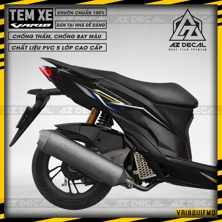 Tem Dán Xe Honda Vario 150 Mẫu FM | VR182111FM | Chất Liệu Decal PVC Cao Cấp, Dễ Dán