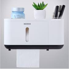 Hộp đựng giấy vệ sinh có ống đựng bàn chải đánh răng Ecoco E1808