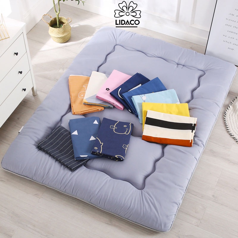 Vỏ bọc topper LIDACO bọc nệm topper 2 mặt có khóa kéo giúp vệ sinh dễ dàng
