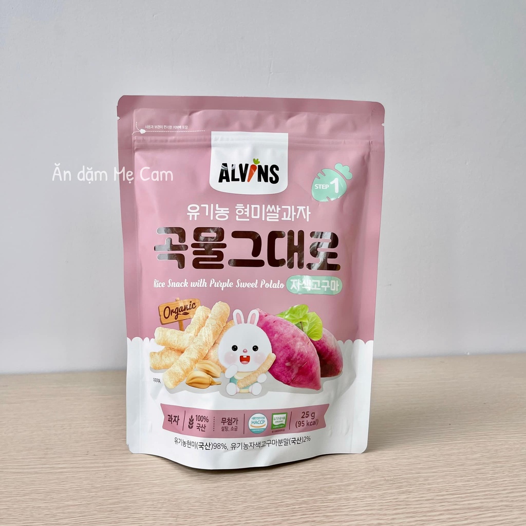 BÁNH GẠO HỮU CƠ ALVINS DẠNG QUE  Dành cho bé từ 6 tháng
