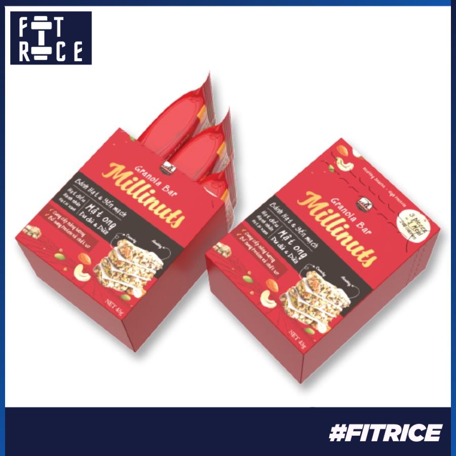 Thanh ngũ cốc Millinuts - Giàu dinh dưỡng, Thơm ngon, Tốt cho sức khoẻ - (Thanh 10g, Hộp 3 thanh x 10g)
