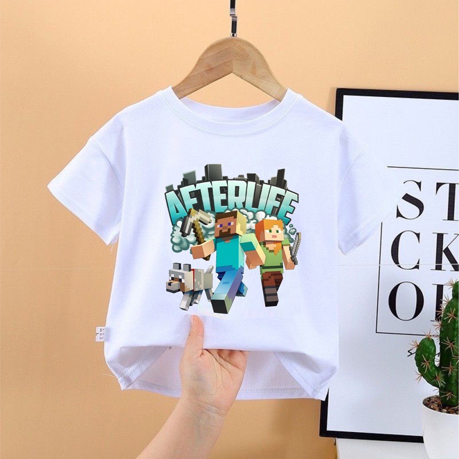 Áo Minecraft Lego siêu đẹp | Áo trẻ em Mine Craft cho bé trai | bé gái MC13 size từ 8kg
