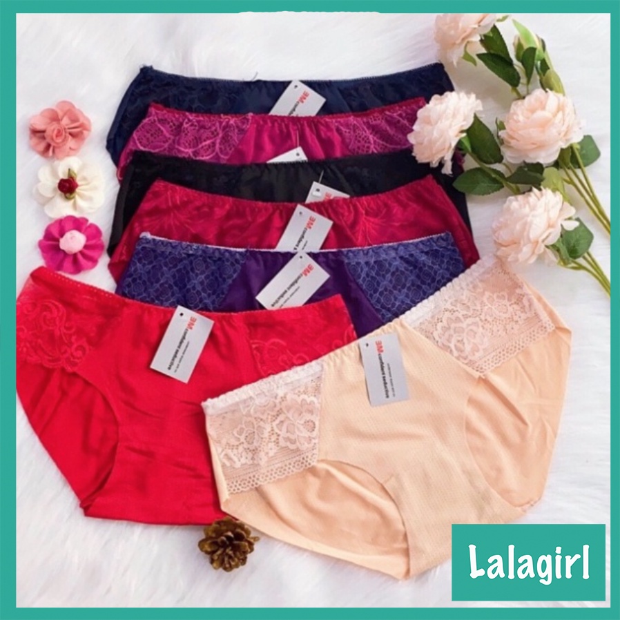 Quần Lót Nữ Su Thông Hơi Phối Ren Sexy Co Dãn 4 Chiều Mềm Mại Thoáng Mát
