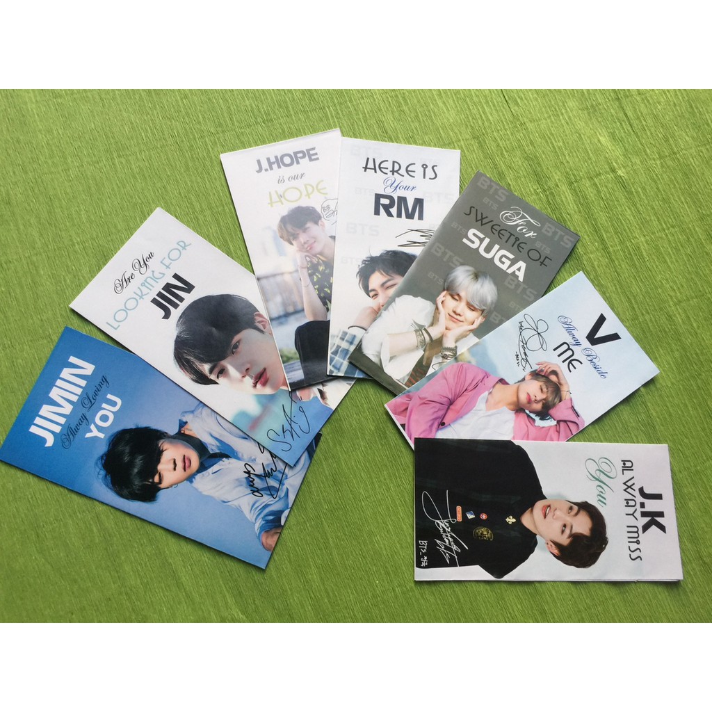 Bộ 21 Bao lì xì BTS – BT21 đủ 7 thành viên tặng 1 móc khóa BTS