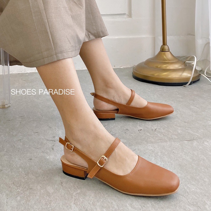 Giày cao gót nữ 2 phân mũi vuông đế vuông bít mũi 2p (FORM NHỎ NHÍCH LÊN 1 SIZE) shoesparadise BB2K