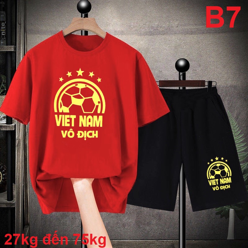 Bộ quần áo thun Nam Nữ Unisex mùa hè thun lạnh chất lượng, Bộ đồ nam mặc nhà size 26kg đến 88kg